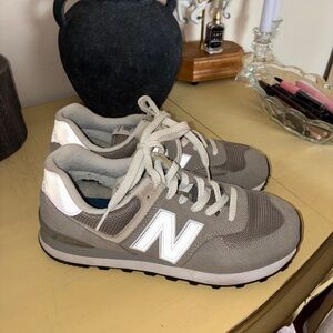 New Balance Gray and White Sneakers